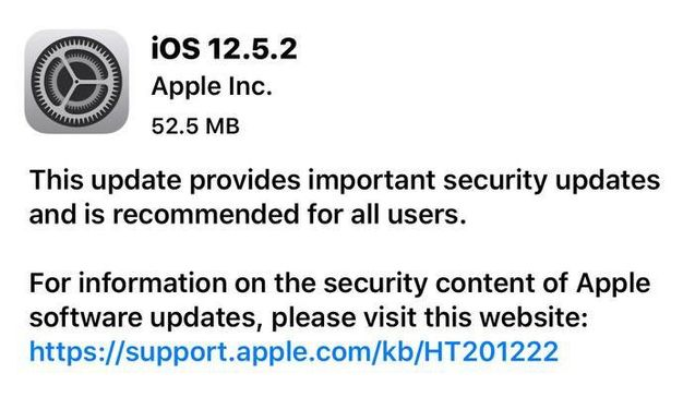 城口苹果手机维修分享iOS12.5.2发布，建议所有老苹果用户安装 